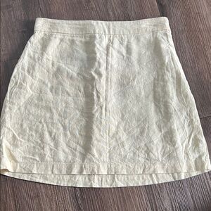 Abercrombie & Fitch Soft Yellow/Cream A-Line Mini Skirt
